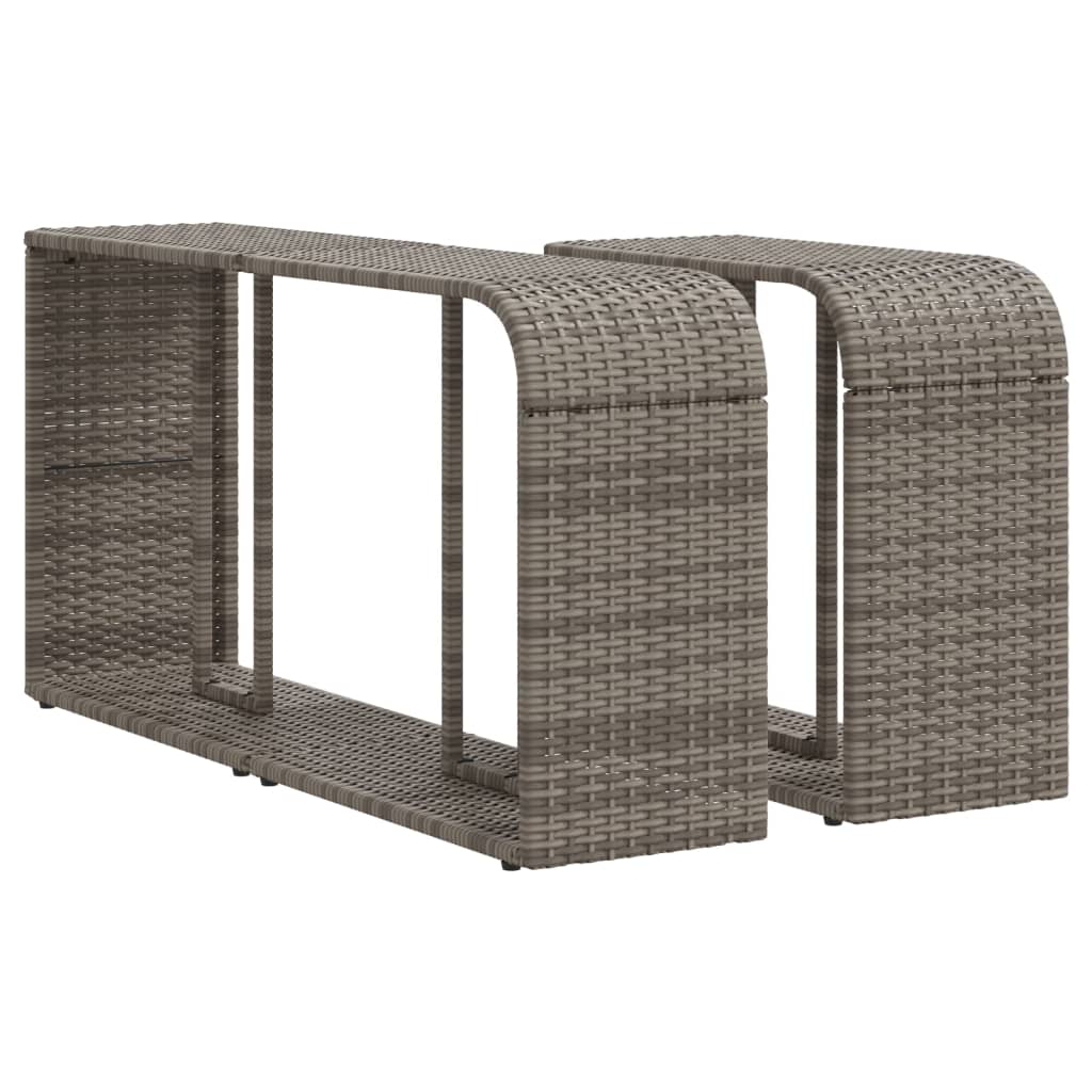 vidaXL 10-tlg. Garten-Sofagarnitur mit Kissen Hellgrau Poly Rattan