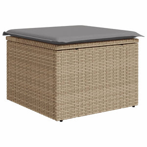 vidaXL 5-tlg. Garten-Sofagarnitur mit Kissen Beige Poly Rattan