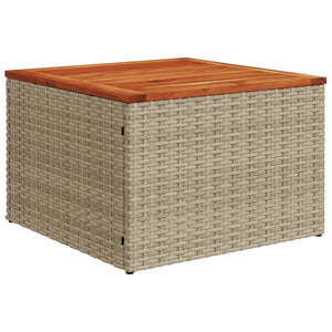 vidaXL 11-tlg. Garten-Sofagarnitur mit Kissen Beige Poly Rattan