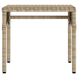 Sonnenliegen 2 Stk. mit Dach und Tisch Beige Poly Rattan