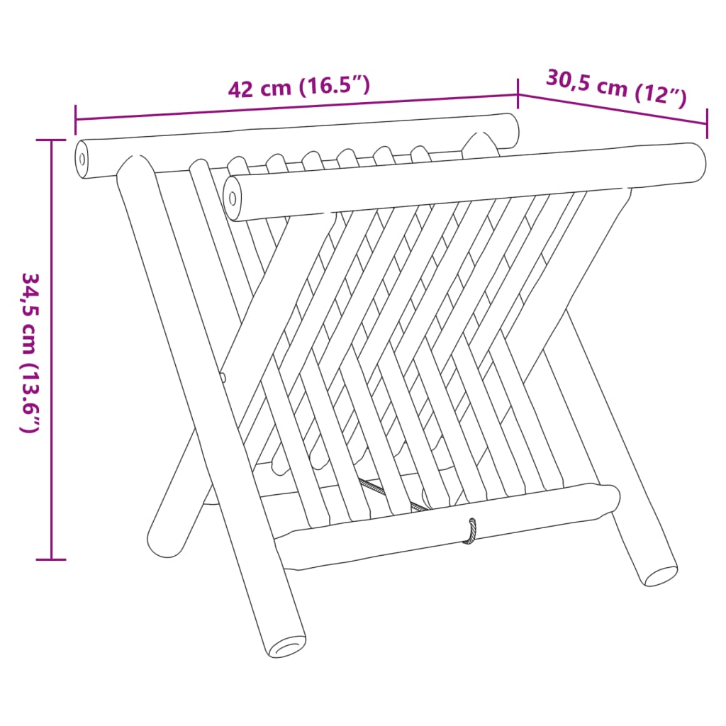 vidaXL Zeitschriftenständer 42x30,5x34,5 cm Bambus