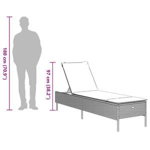 vidaXL Sonnenliegen mit Auflagen 2 Stk. Braun Poly Rattan