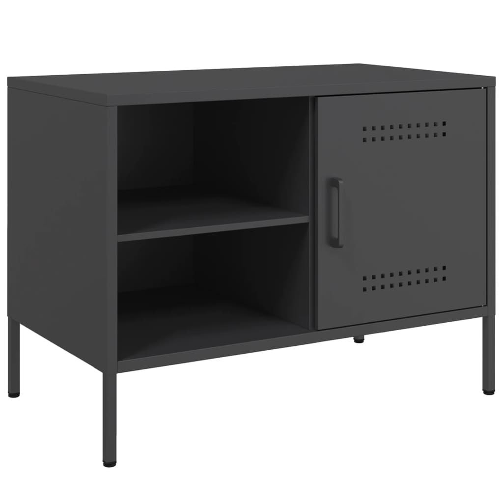 vidaXL TV-Schrank Schwarz 68x39x50,5 cm Stahl