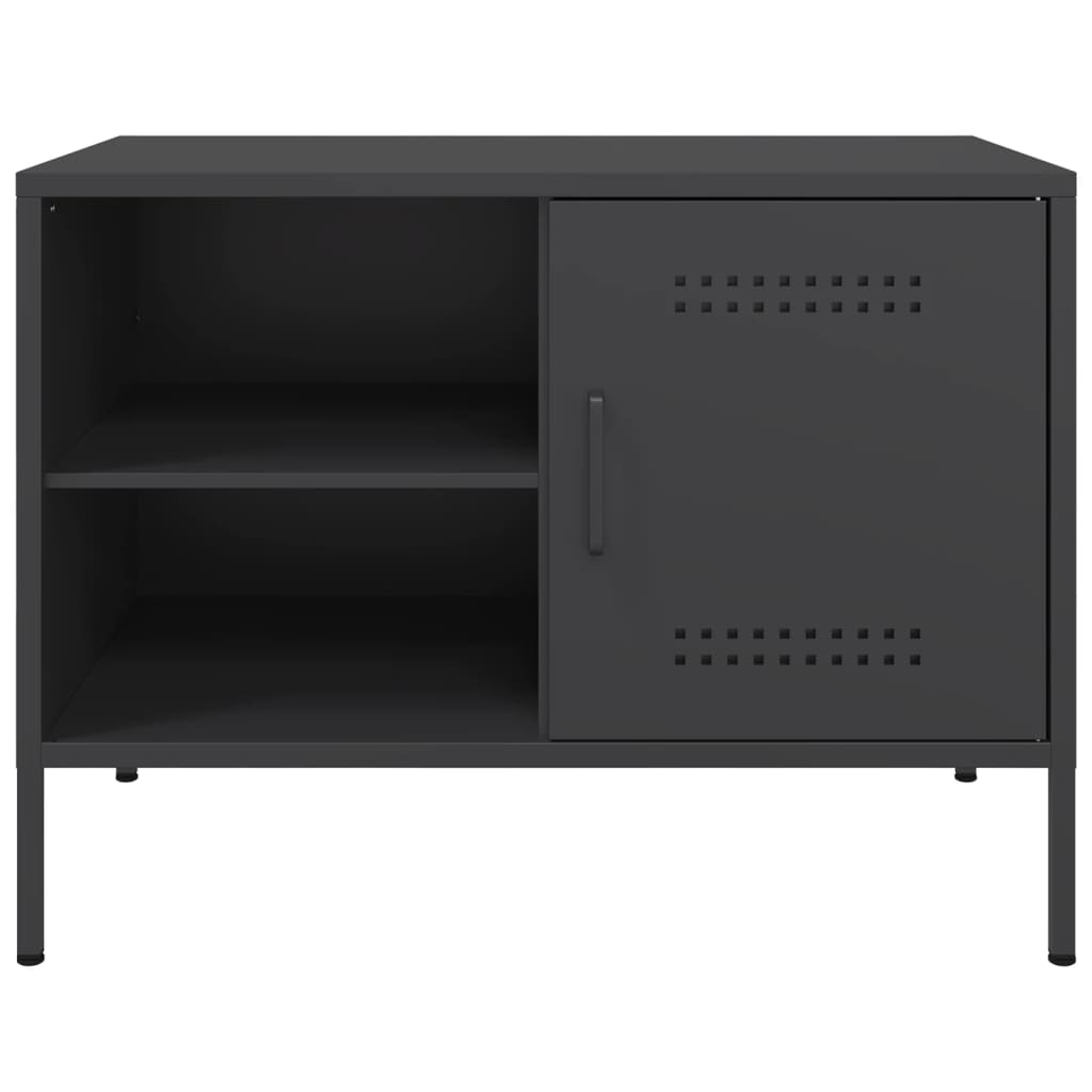 vidaXL TV-Schrank Schwarz 68x39x50,5 cm Stahl