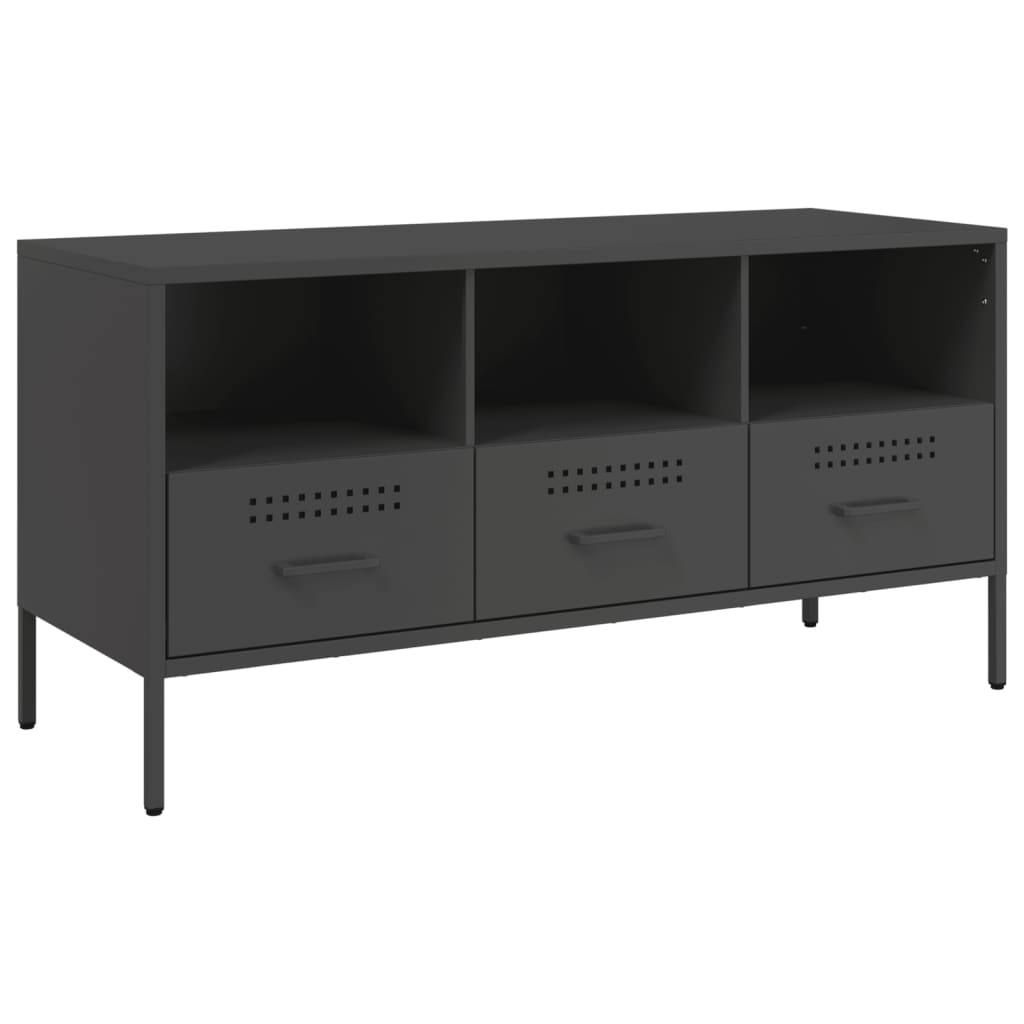 vidaXL TV-Schrank Schwarz 100,5x39x50,5 cm Stahl