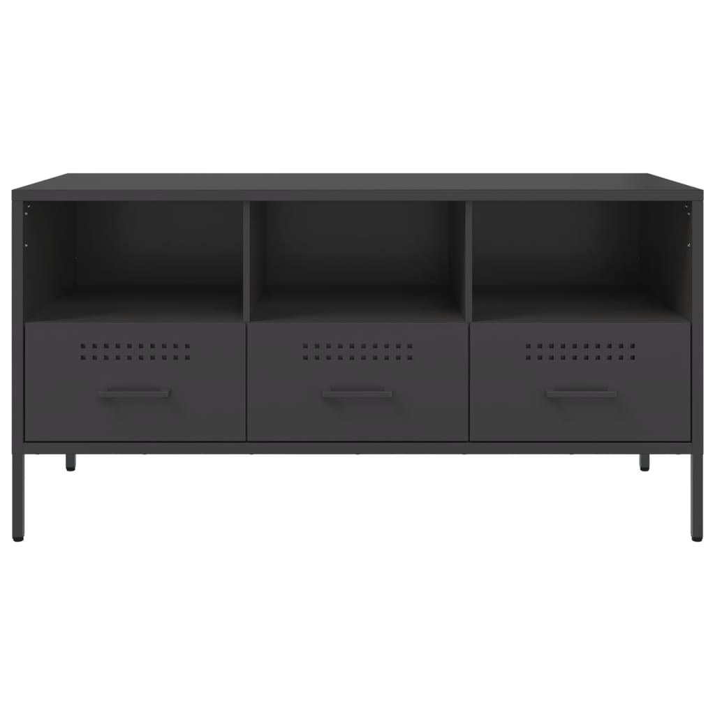 vidaXL TV-Schrank Schwarz 100,5x39x50,5 cm Stahl