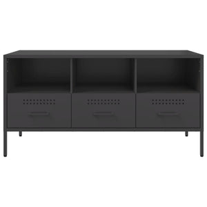 vidaXL TV-Schrank Schwarz 100,5x39x50,5 cm Stahl