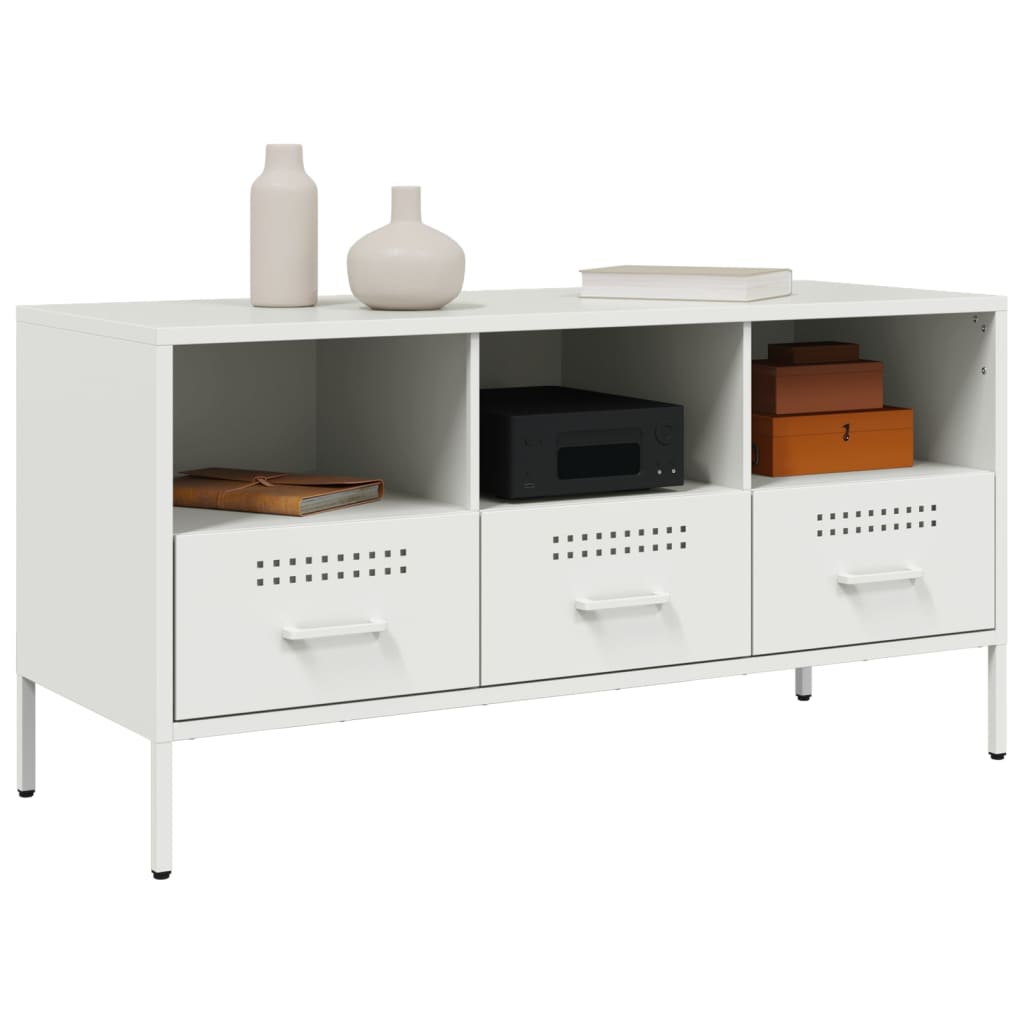 vidaXL TV-Schrank Weiß 100,5x39x50,5 cm Stahl