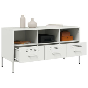 vidaXL TV-Schrank Weiß 100,5x39x50,5 cm Stahl