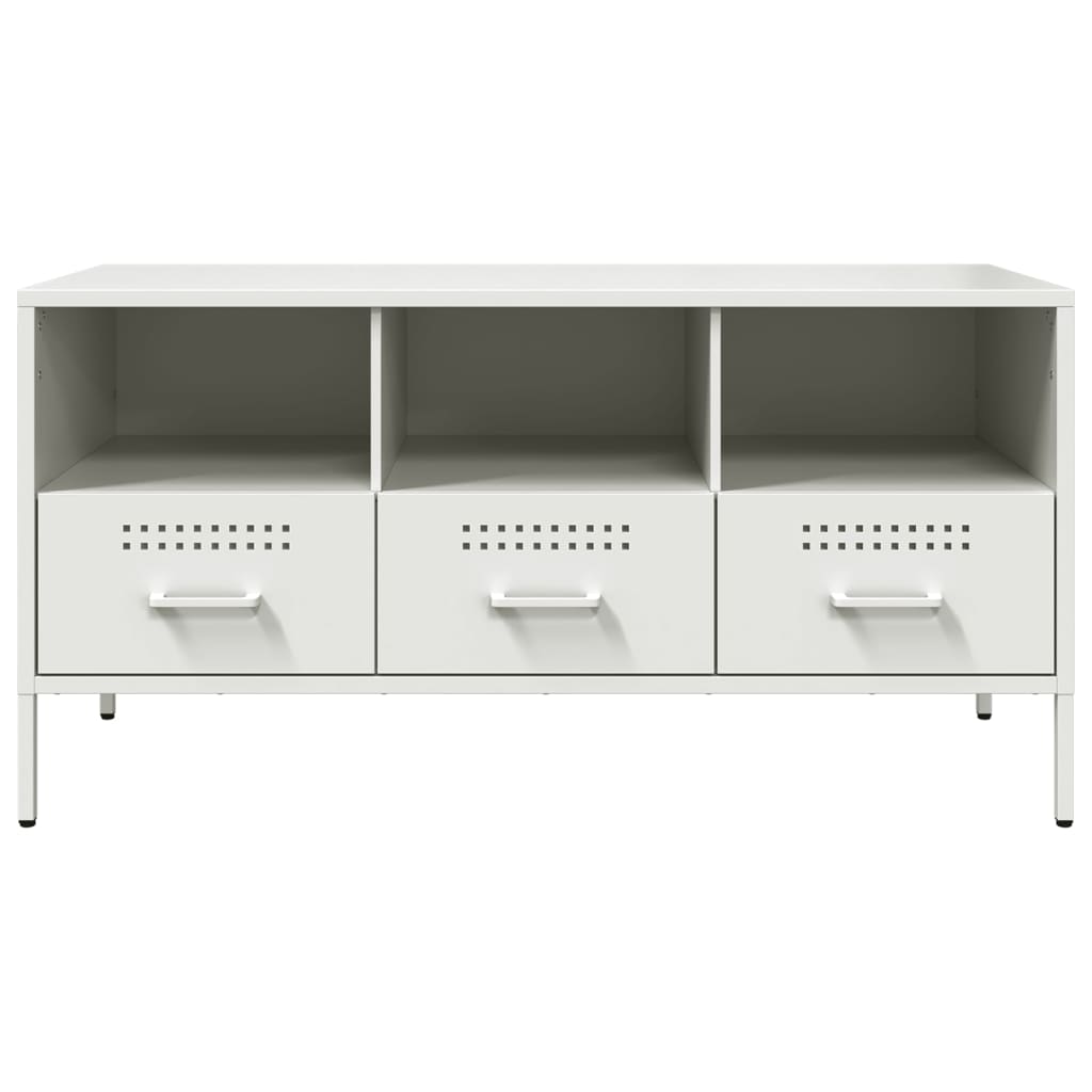 vidaXL TV-Schrank Weiß 100,5x39x50,5 cm Stahl