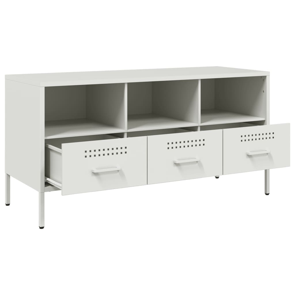 vidaXL TV-Schrank Weiß 100,5x39x50,5 cm Stahl