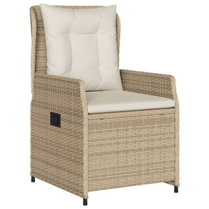 vidaXL 3-tlg. Bistro-Set mit Kissen Beige Poly Rattan