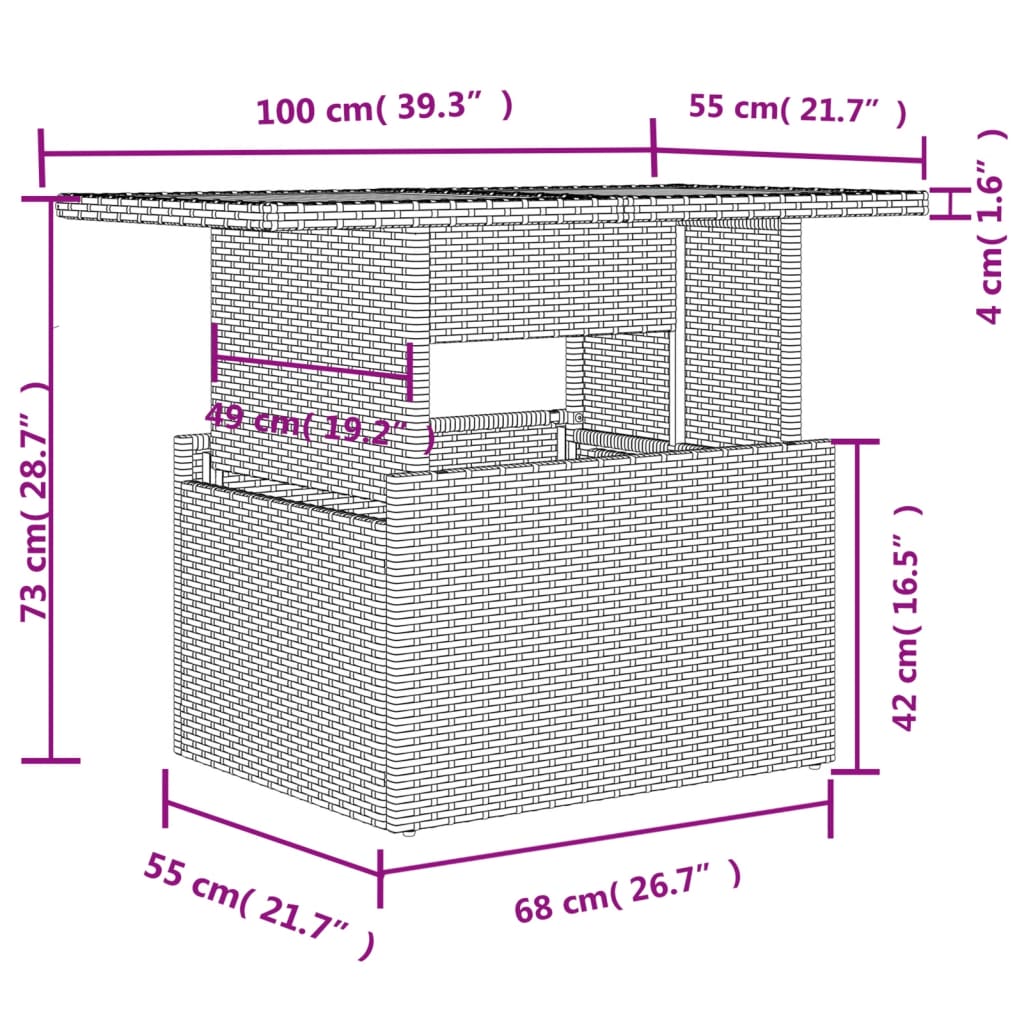 vidaXL 10-tlg. Garten-Sofagarnitur mit Kissen Grau Poly Rattan