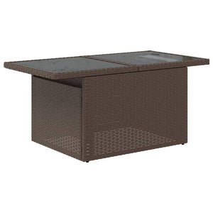 vidaXL 11-tlg. Garten-Sofagarnitur mit Kissen Braun Poly Rattan