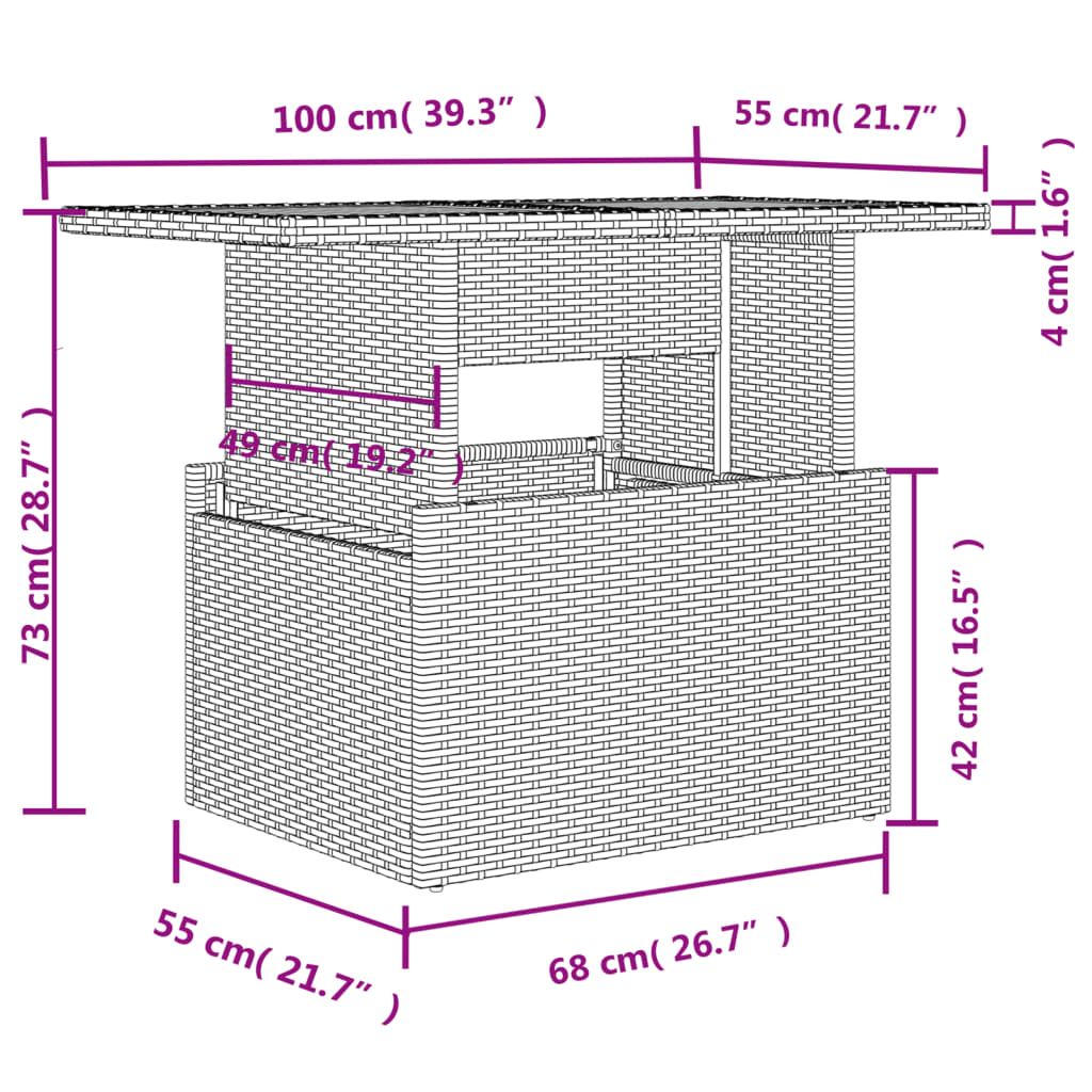 vidaXL 11-tlg. Garten-Sofagarnitur mit Kissen Grau Poly Rattan