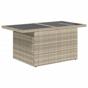 vidaXL 11-tlg. Garten-Sofagarnitur mit Kissen Hellgrau Poly Rattan