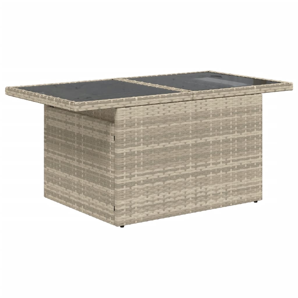 vidaXL 10-tlg. Garten-Sofagarnitur mit Kissen Hellgrau Poly Rattan