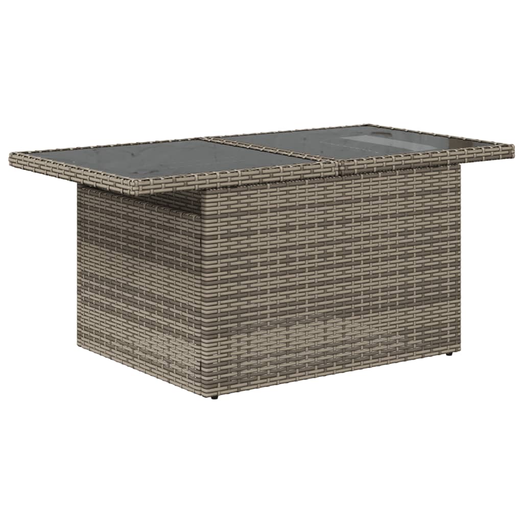 vidaXL 10-tlg. Garten-Sofagarnitur mit Kissen Grau Poly Rattan