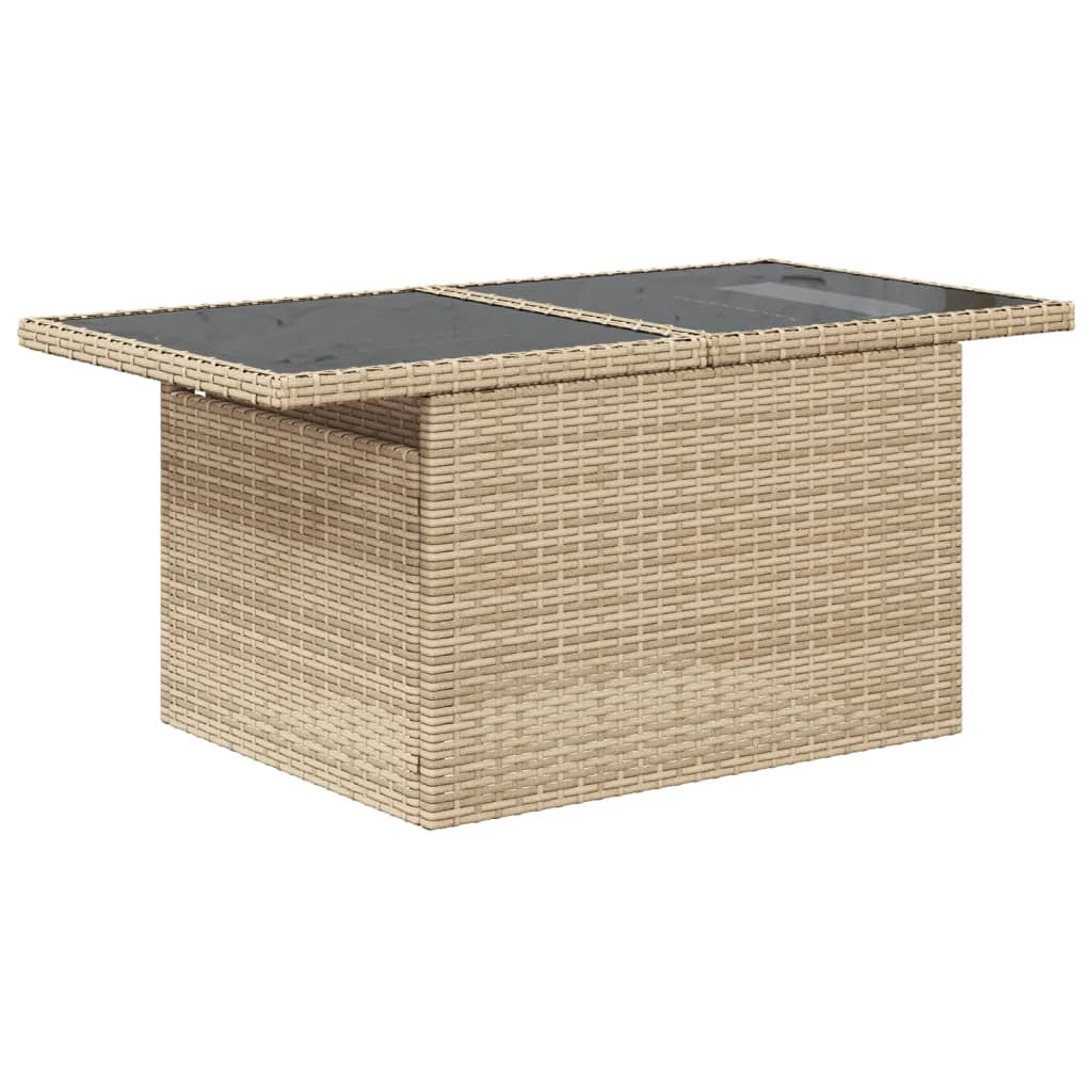 11-tlg. Garten-Sofagarnitur mit Kissen Beige Poly Rattan Stilecasa