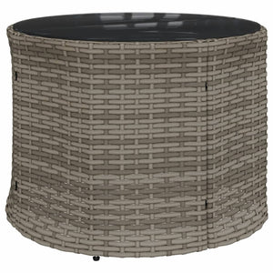 vidaXL 3-tlg. Garten-Sofagarnitur Halbrund Grau Poly Rattan