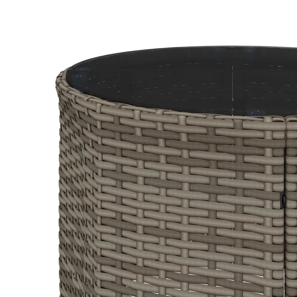 vidaXL 3-tlg. Garten-Sofagarnitur Halbrund Grau Poly Rattan