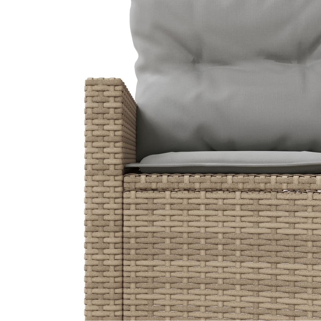 2-tlg. Garten-Sofagarnitur Halbrund Beige Poly-Rattan Stilecasa