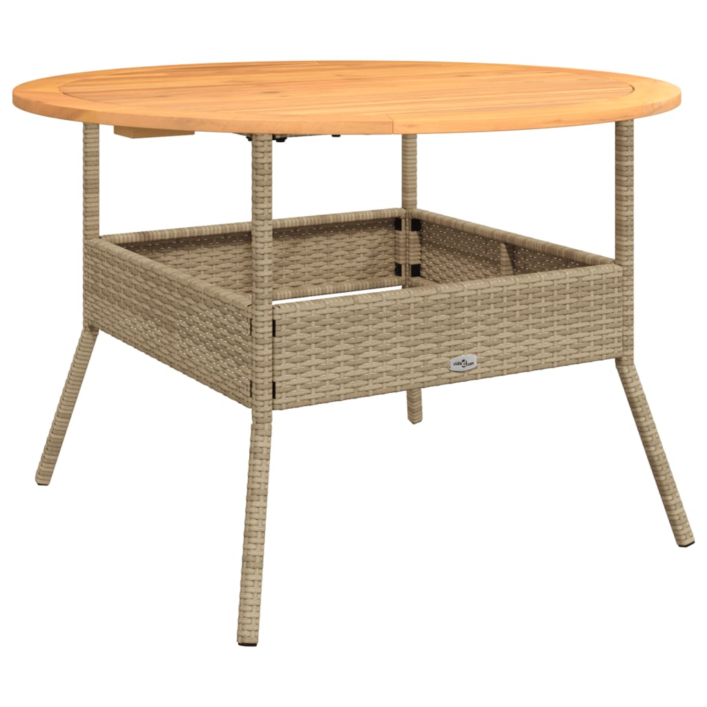 vidaXL 2-tlg. Garten-Sofagarnitur mit Kissen Beige Poly Rattan