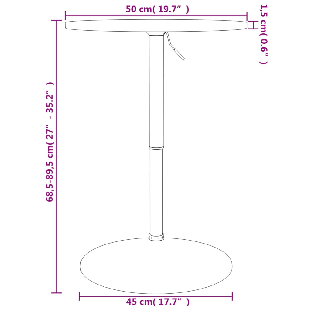 Bartisch Ø50x89,5 cm Massivholz Buche