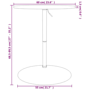 Bartisch Hellbraun Ø60x89,5 cm Massivholz Eiche