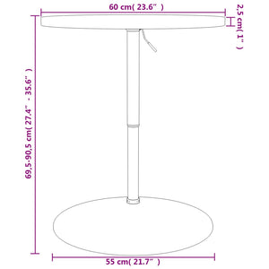 vidaXL Bartisch Ø60x90,5 cm Massivholz Buche