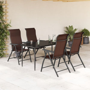 vidaXL Gartenstühle 4 Stk. Klappbar Braun Poly Rattan