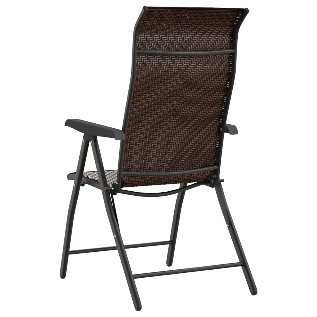 vidaXL Gartenstühle 4 Stk. Klappbar Braun Poly Rattan