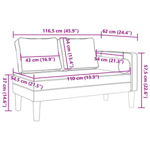 Chaiselongue mit Kissen Weinrot Kunstleder