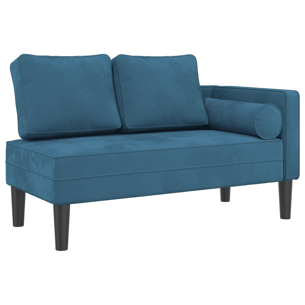 Chaiselongue mit Kissen Blau Samt Stilecasa