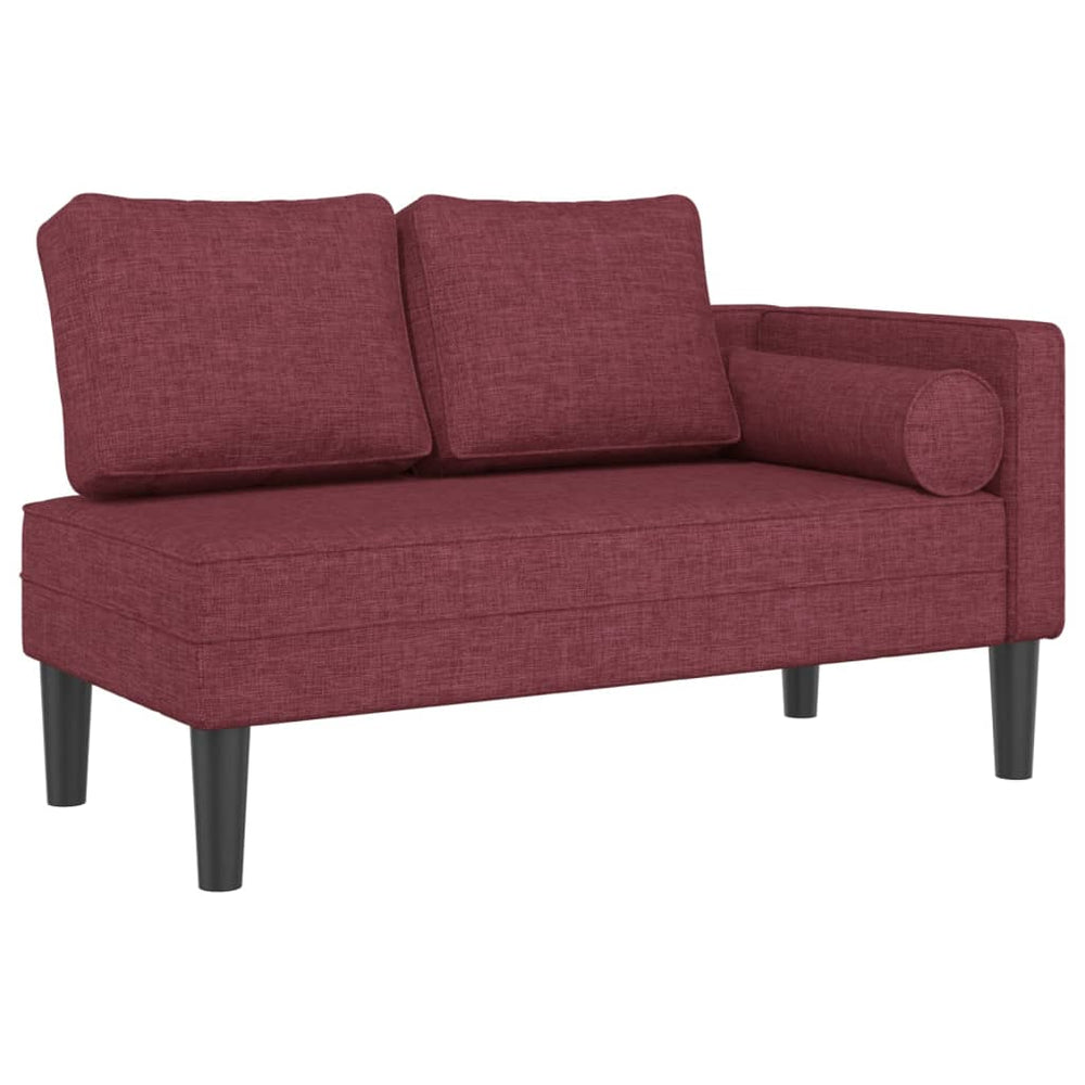 Chaiselongue mit Kissen Weinrot Stoff Stilecasa