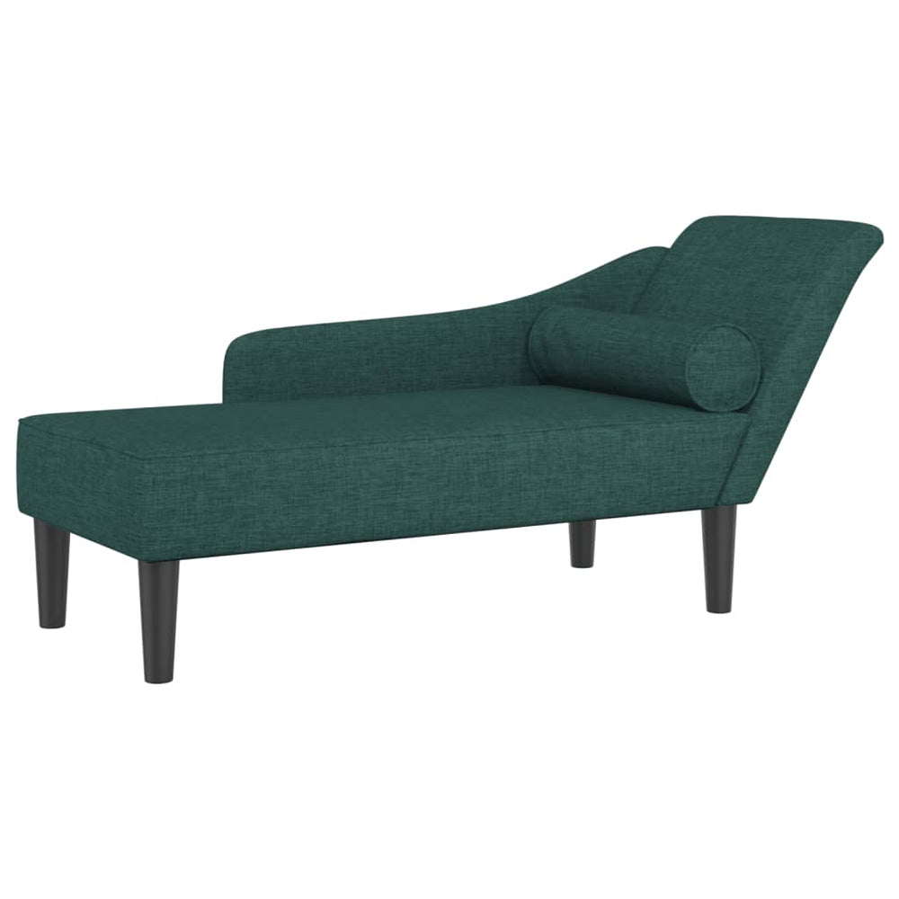 Chaiselongue mit Kissen Dunkelgrün Stoff VIDAXL