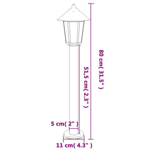 vidaXL Wegeleuchten 3 Stk. Silbern 80 cm Edelstahl