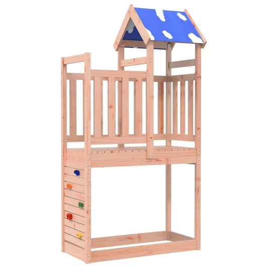 Spielturm mit Kletterwand 110,5x52,5x215cm Massivholz Douglasie