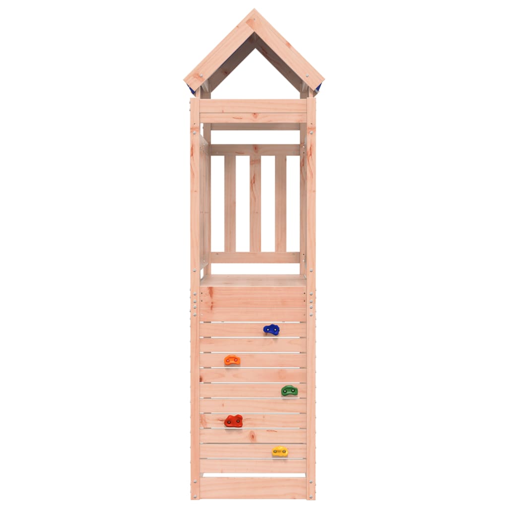 Spielturm mit Kletterwand 110,5x52,5x215cm Massivholz Douglasie