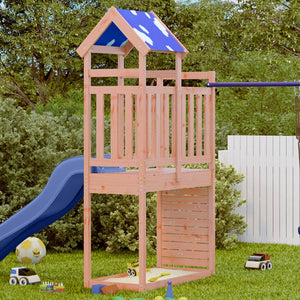 Spielturm mit Kletterwand 110,5x52,5x215cm Massivholz Douglasie