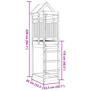 Spielturm 85x52,5x239 cm Kiefernholz Imprägniert