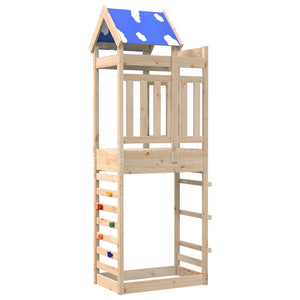 Spielturm mit Kletterwand 85x52,5x239 cm Massivholz Kiefer