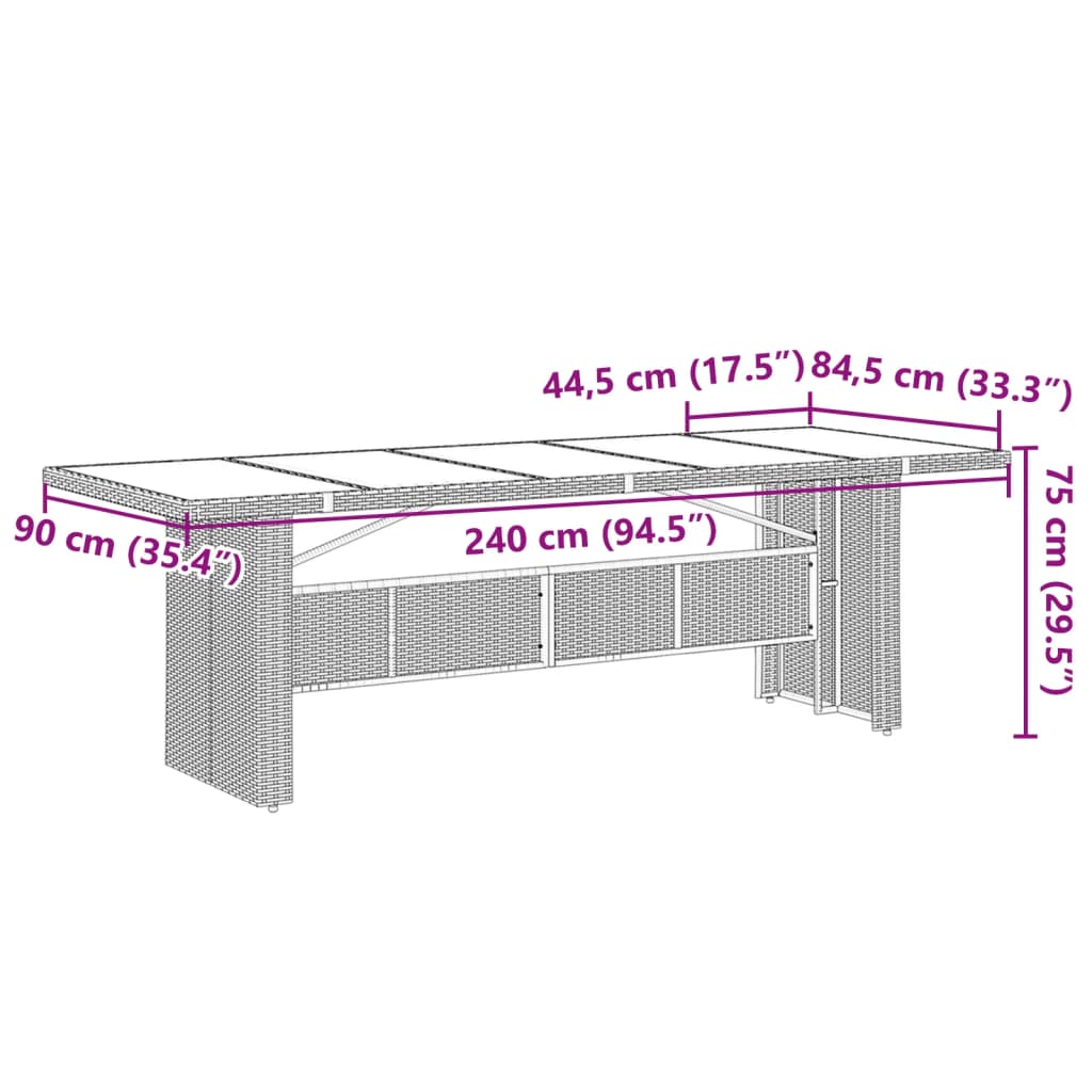 vidaXL 11-tlg. Garten-Bistro-Set mit Kissen Schwarz Poly Rattan