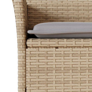 vidaXL 11-tlg. Garten-Essgruppe mit Kissen Beige Poly Rattan und Glas