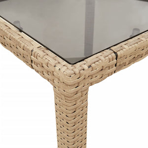 vidaXL 11-tlg. Garten-Essgruppe mit Kissen Beige Poly Rattan und Glas