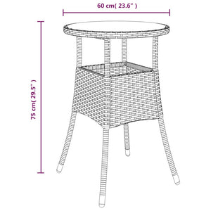 vidaXL 3-tlg. Garten-Essgruppe mit Kissen Schwarz Poly Rattan Akazie