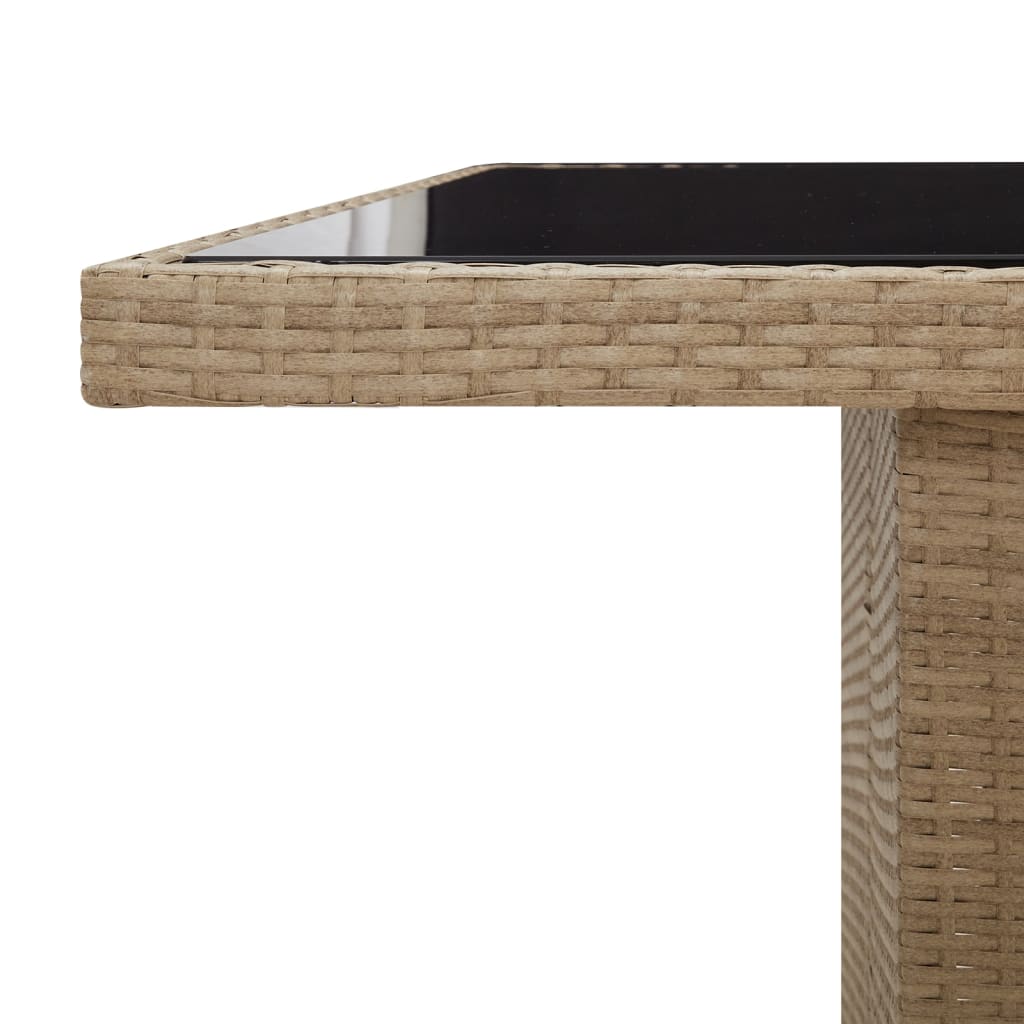 vidaXL 11-tlg. Garten-Essgruppe mit Kissen Beige Poly Rattan