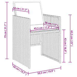 vidaXL 13-tlg. Garten-Essgruppe mit Kissen Hellgrau Poly Rattan