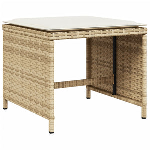 vidaXL 13-tlg. Garten-Essgruppe mit Kissen Beige Poly Rattan