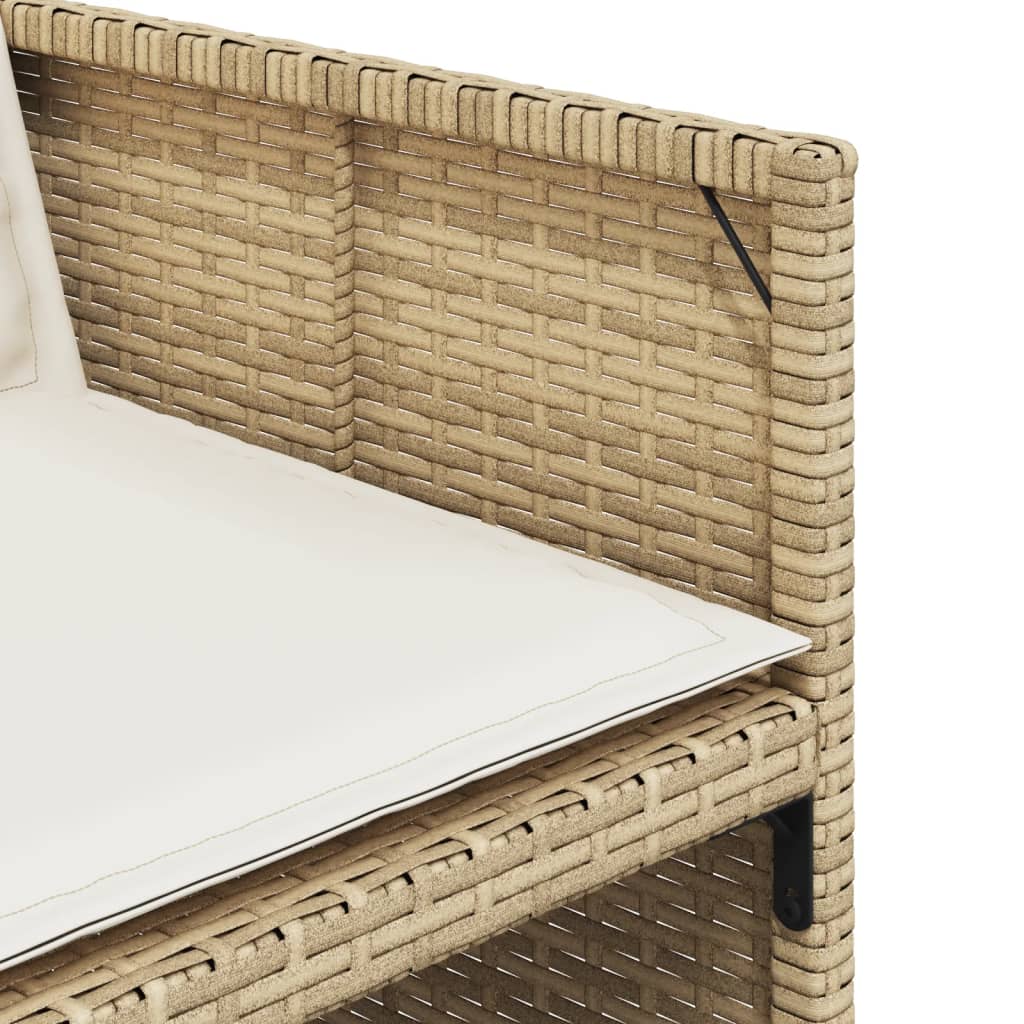 vidaXL 13-tlg. Garten-Essgruppe mit Kissen Beige Poly Rattan